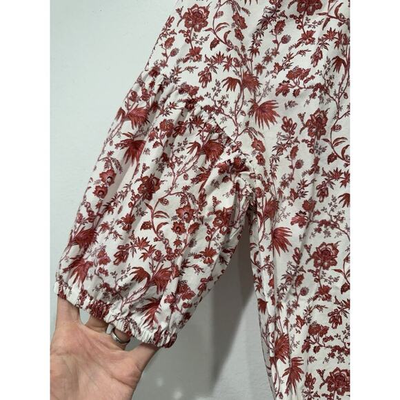 LK Bennett Glenda Wallpaper Top Womens Size 2 Pink Multi Floral Print Cotton - Picture 3 of 10